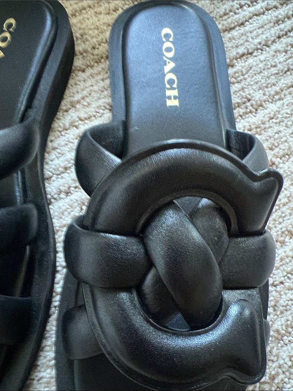COACH Georgie Leather Slide Sandals - Picture 4 of 4